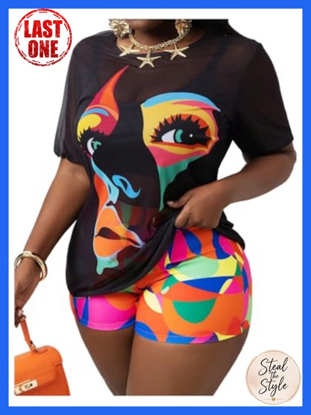 Plus Size 3 Piece Tankini Set High Waisted Bathing Suit with Mesh Cover Up